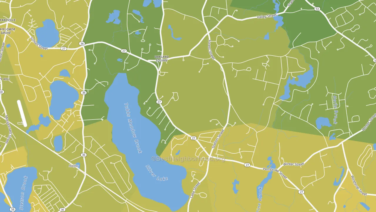 Map of the best neighborhoods in the Silver Lake area, with better matches in green and worse matches in red