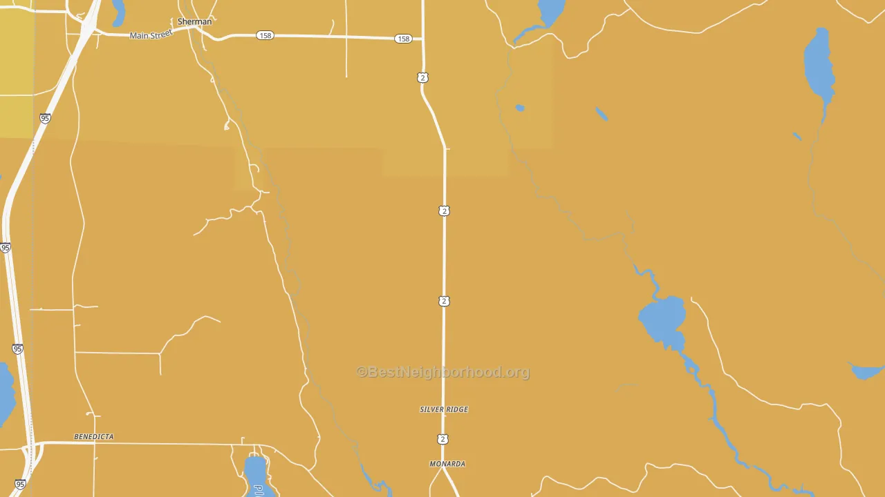 Map of the best neighborhoods in the Silver Ridge area, with better matches in green and worse matches in red