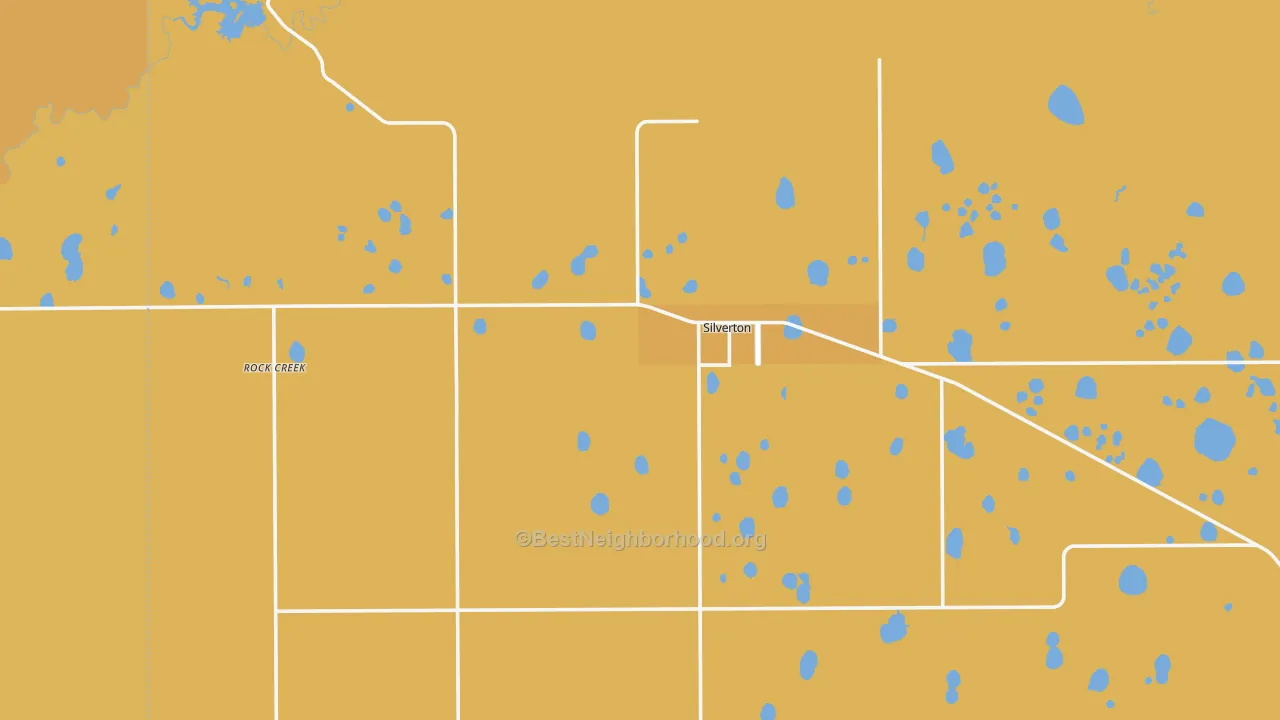 Map of the best neighborhoods in the Silverton area, with better matches in green and worse matches in red