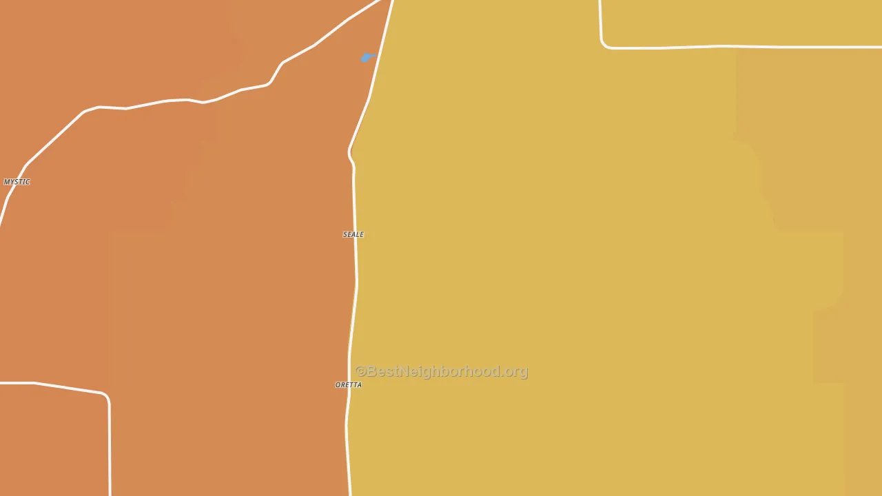 Map of the best neighborhoods in the Singer area, with better matches in green and worse matches in red