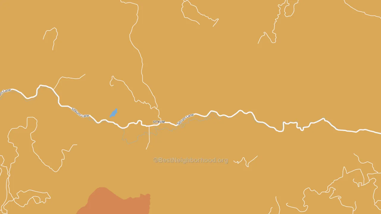 Map of the best neighborhoods in the Sitkum area, with better matches in green and worse matches in red
