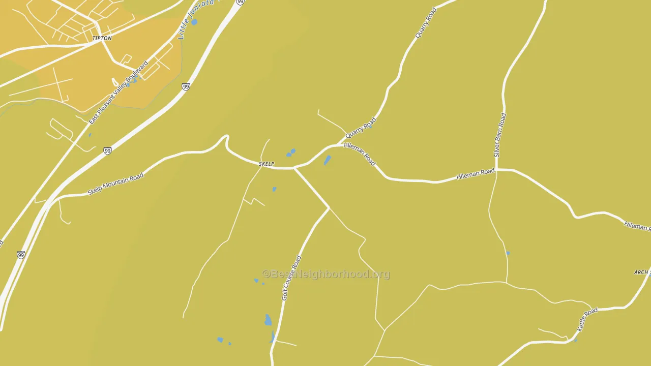 Map of the best neighborhoods in the Skelp area, with better matches in green and worse matches in red