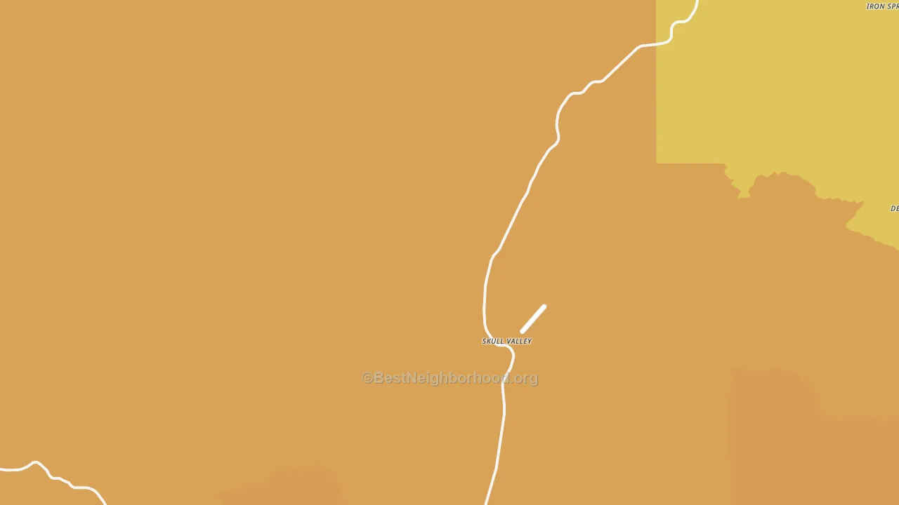 Map of the best neighborhoods in the Skull Valley area, with better matches in green and worse matches in red