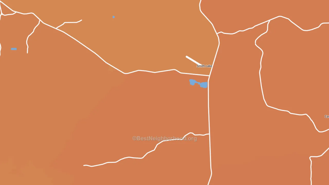 Map of the best neighborhoods in the Smith Lake area, with better matches in green and worse matches in red