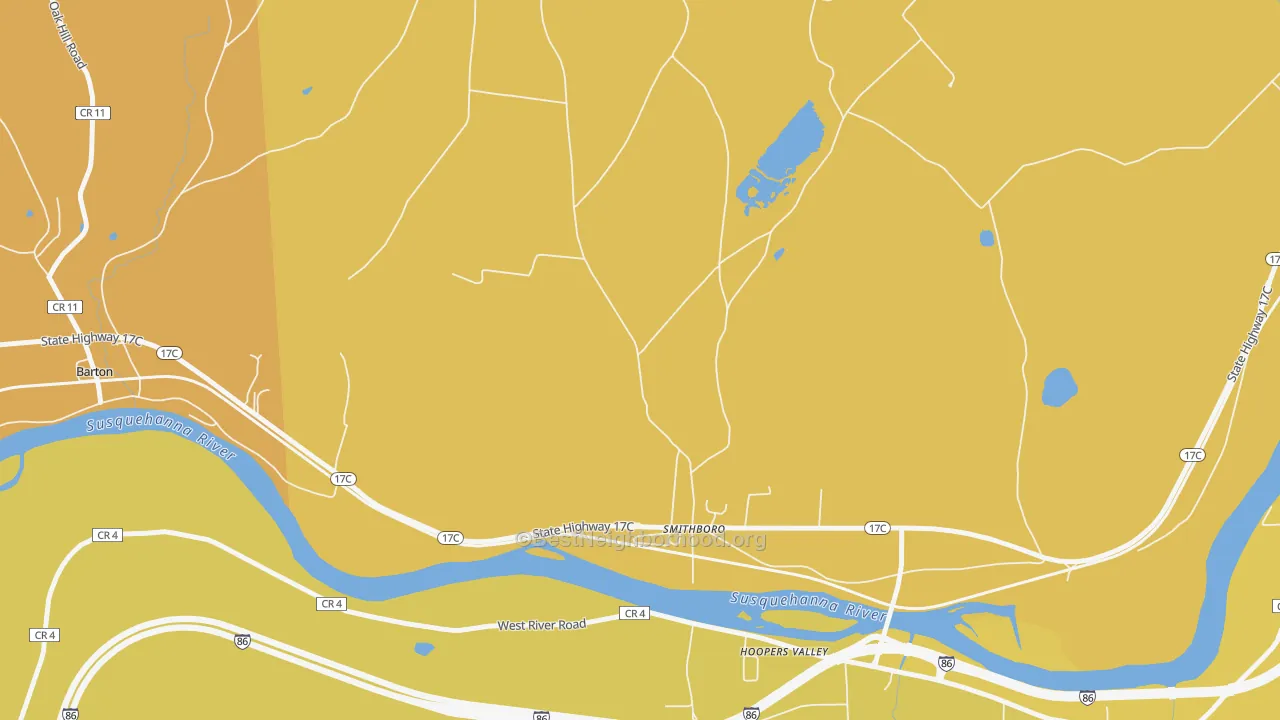 Map of the best neighborhoods in the Smithboro area, with better matches in green and worse matches in red