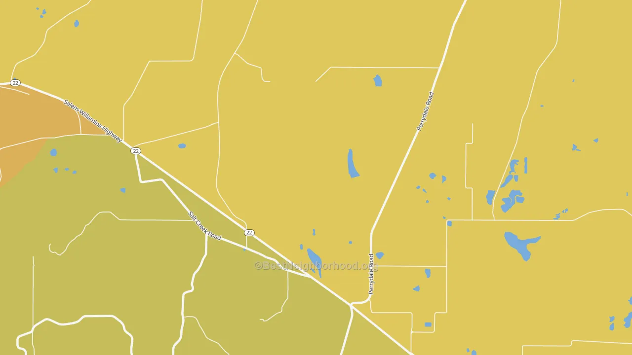 Map of the best neighborhoods in the Smithfield area, with better matches in green and worse matches in red