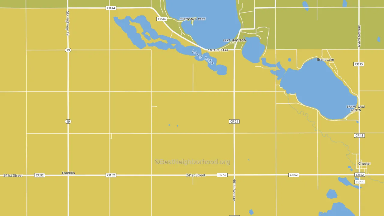 Map of the best neighborhoods in the Smiths Park area, with better matches in green and worse matches in red