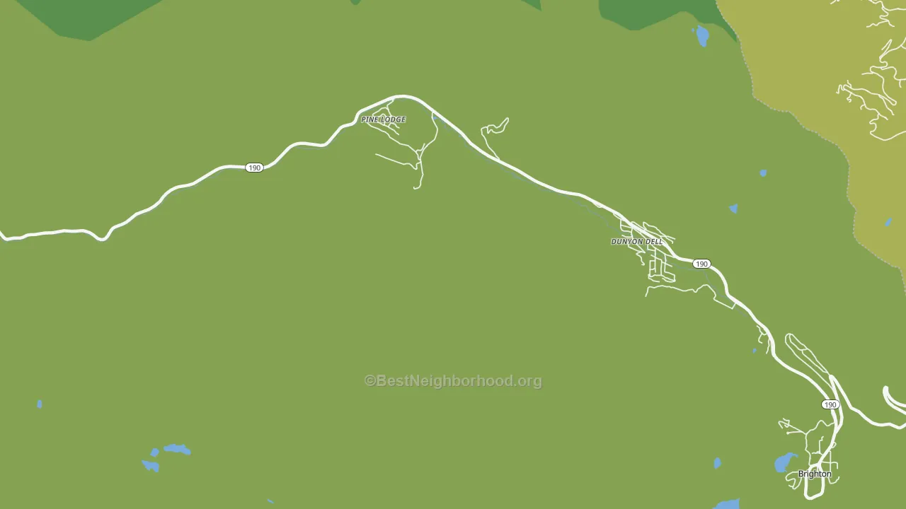 Map of the best neighborhoods in the Solitude area, with better matches in green and worse matches in red