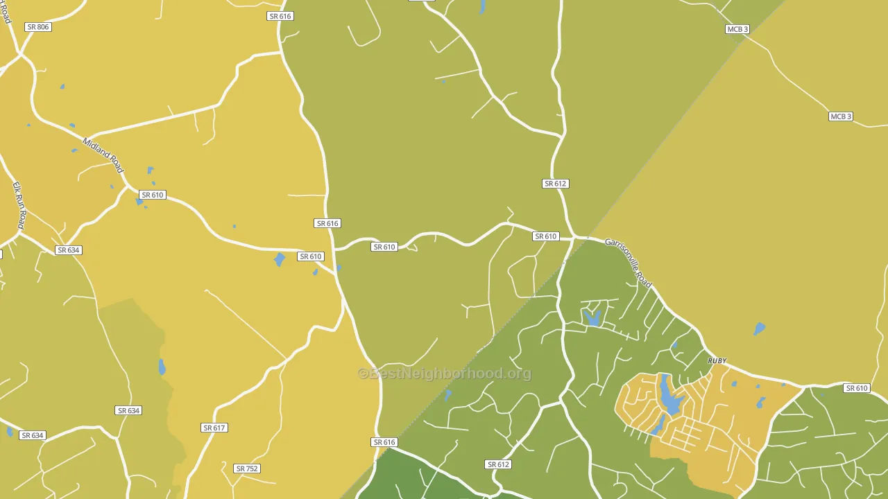 Map of the best neighborhoods in the Somerville area, with better matches in green and worse matches in red