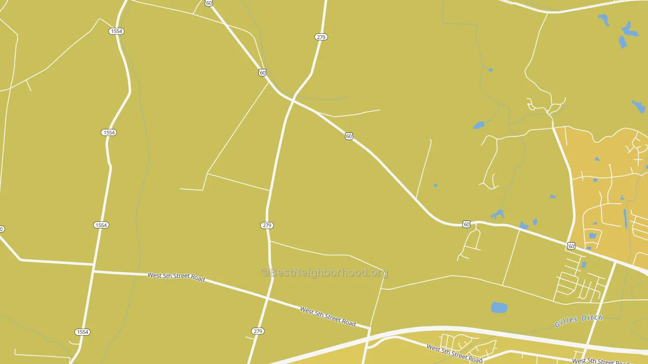 Map of the best neighborhoods in the Sorgho area, with better matches in green and worse matches in red