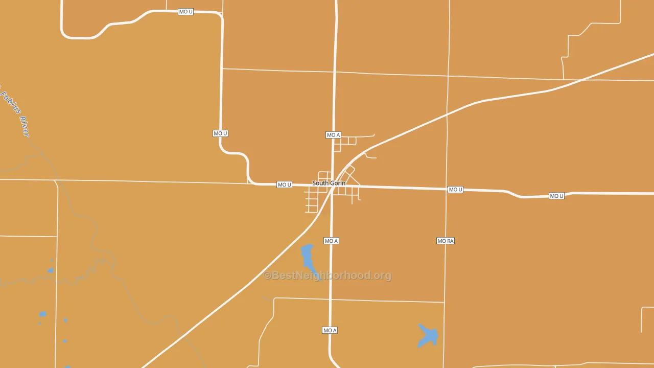 Map of the best neighborhoods in the South Gorin area, with better matches in green and worse matches in red