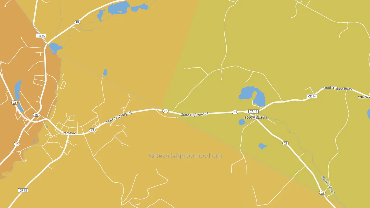 Map of the best neighborhoods in the South Jefferson area, with better matches in green and worse matches in red
