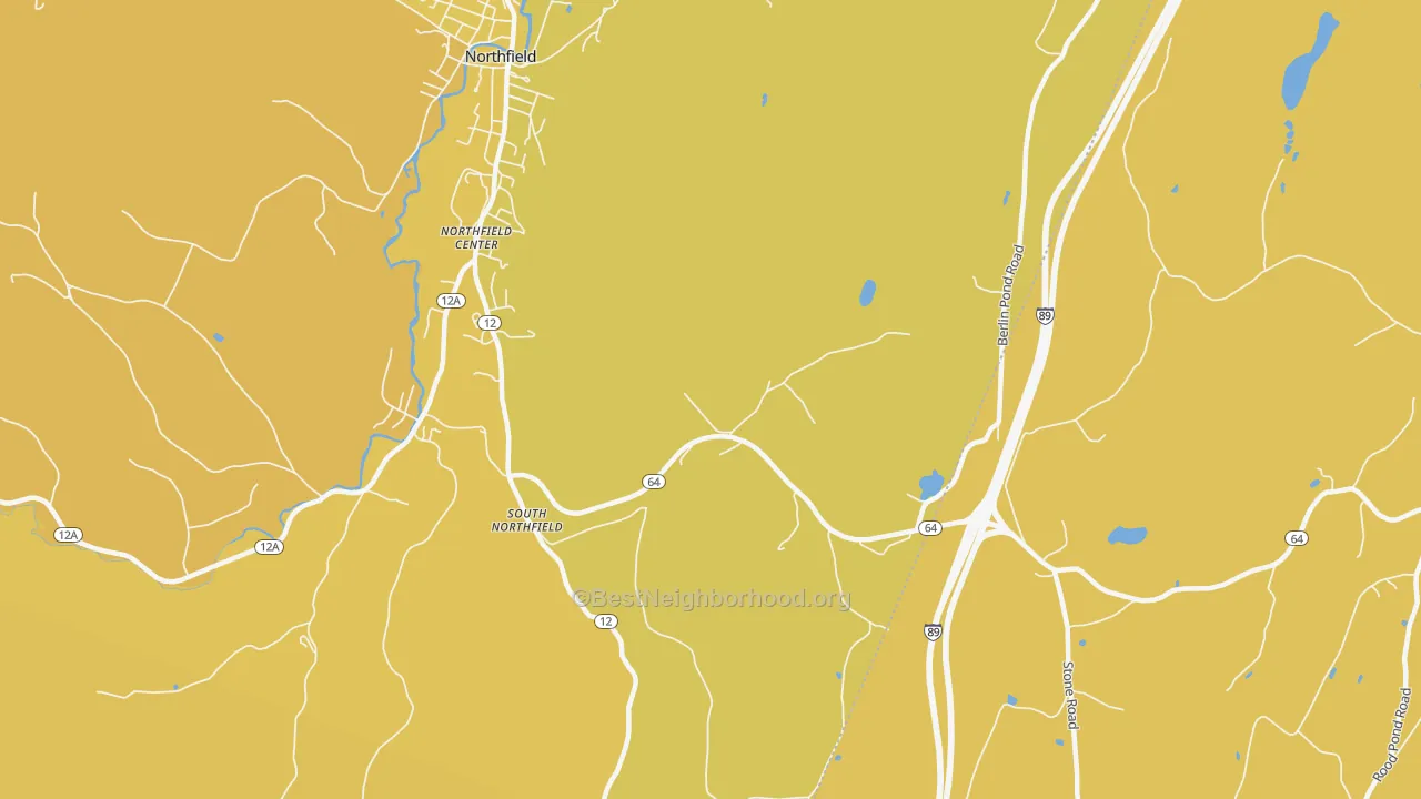 Map of the best neighborhoods in the South Northfield area, with better matches in green and worse matches in red