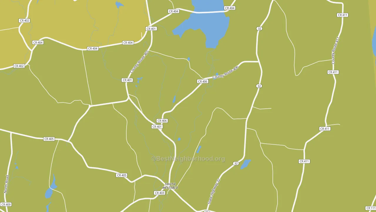 Map of the best neighborhoods in the South Westerlo area, with better matches in green and worse matches in red