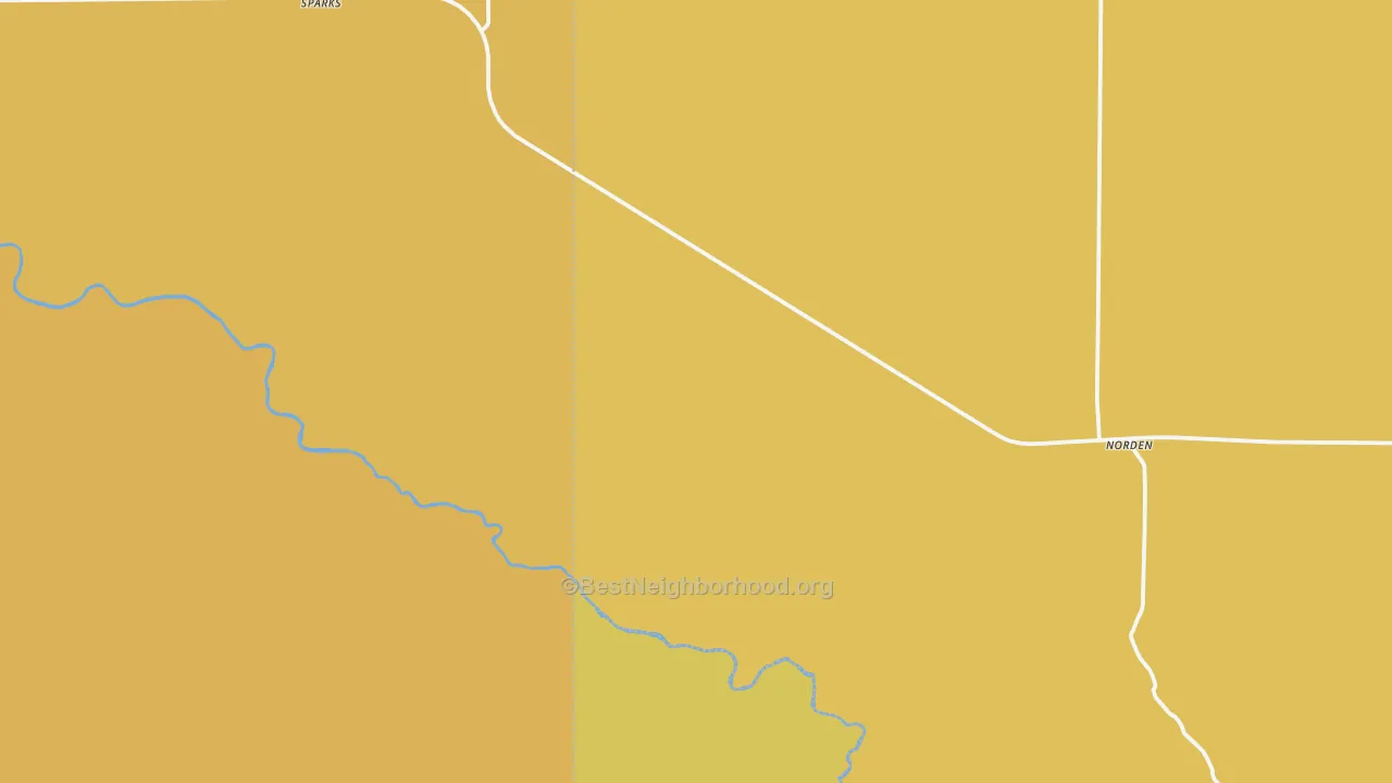Map of the best neighborhoods in the Sparks area, with better matches in green and worse matches in red
