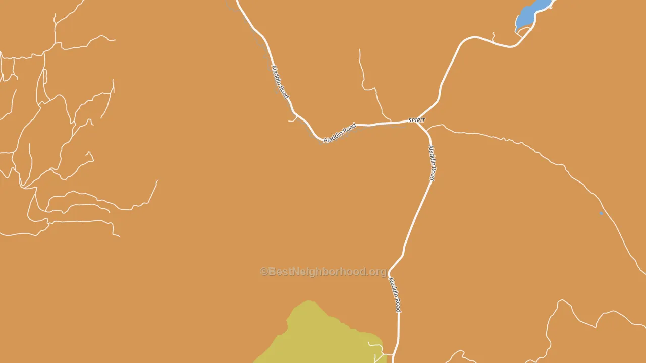 Map of the best neighborhoods in the Spirit area, with better matches in green and worse matches in red