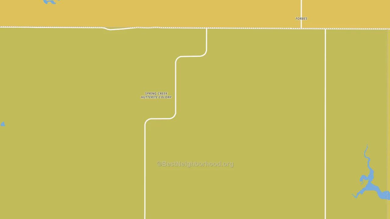 Map of the best neighborhoods in the Spring Creek Colony area, with better matches in green and worse matches in red