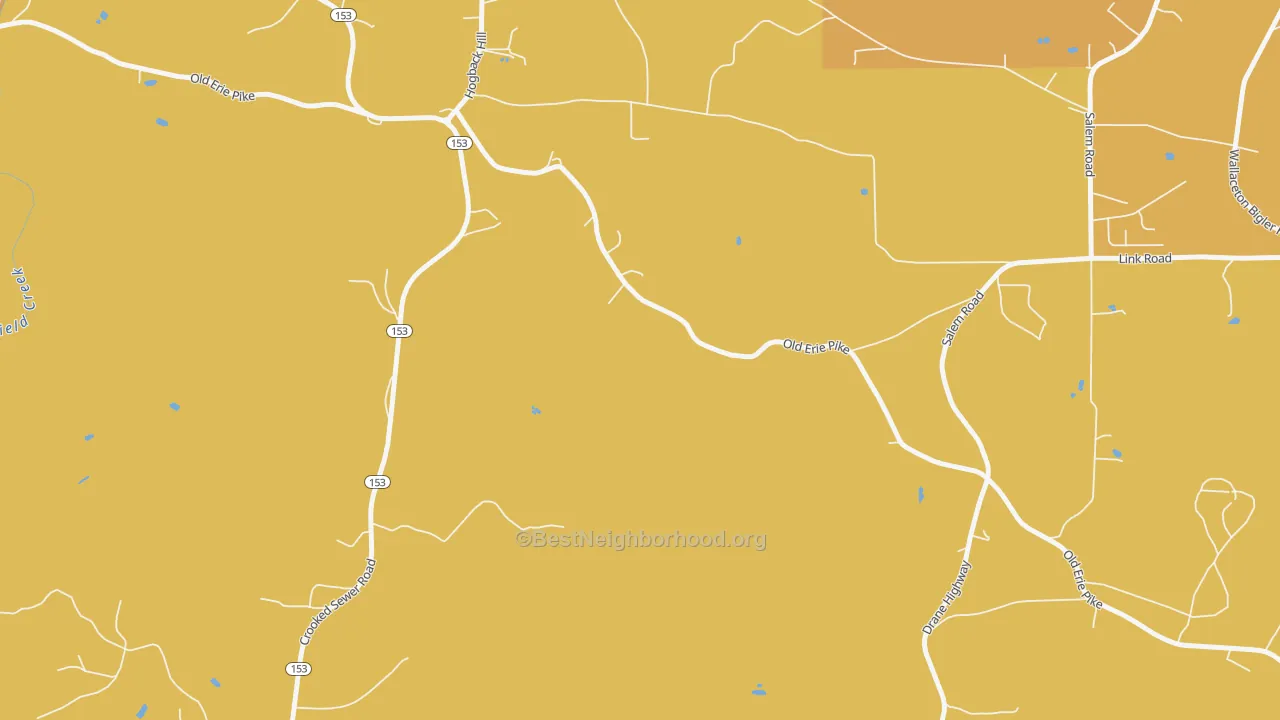 Map of the best neighborhoods in the Spring Valley area, with better matches in green and worse matches in red
