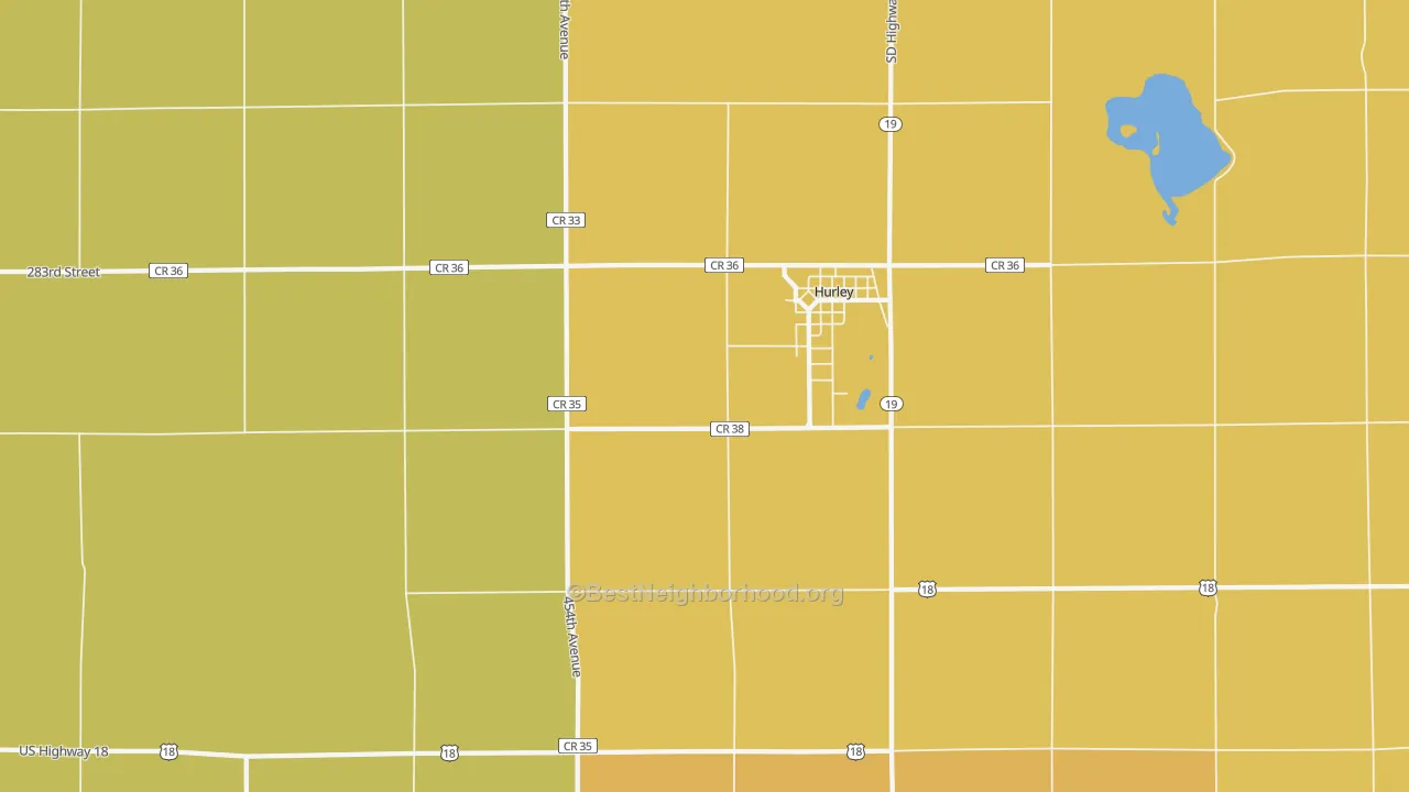 Map of the best neighborhoods in the Spring Valley area, with better matches in green and worse matches in red