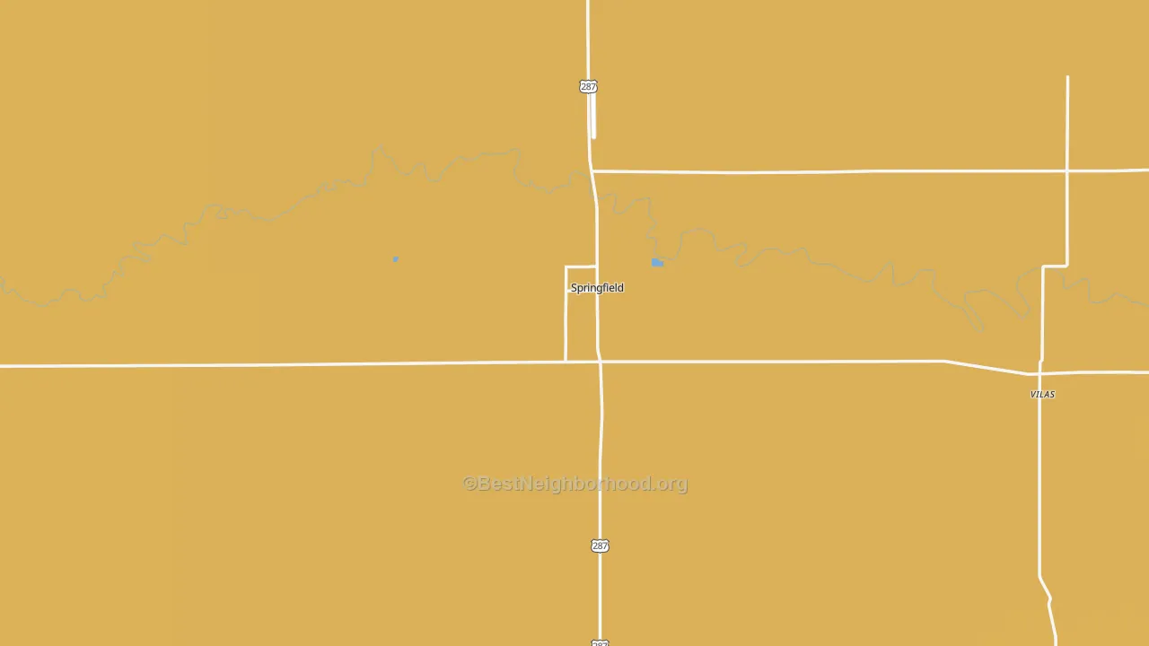 Map of the best neighborhoods in the Springfield area, with better matches in green and worse matches in red