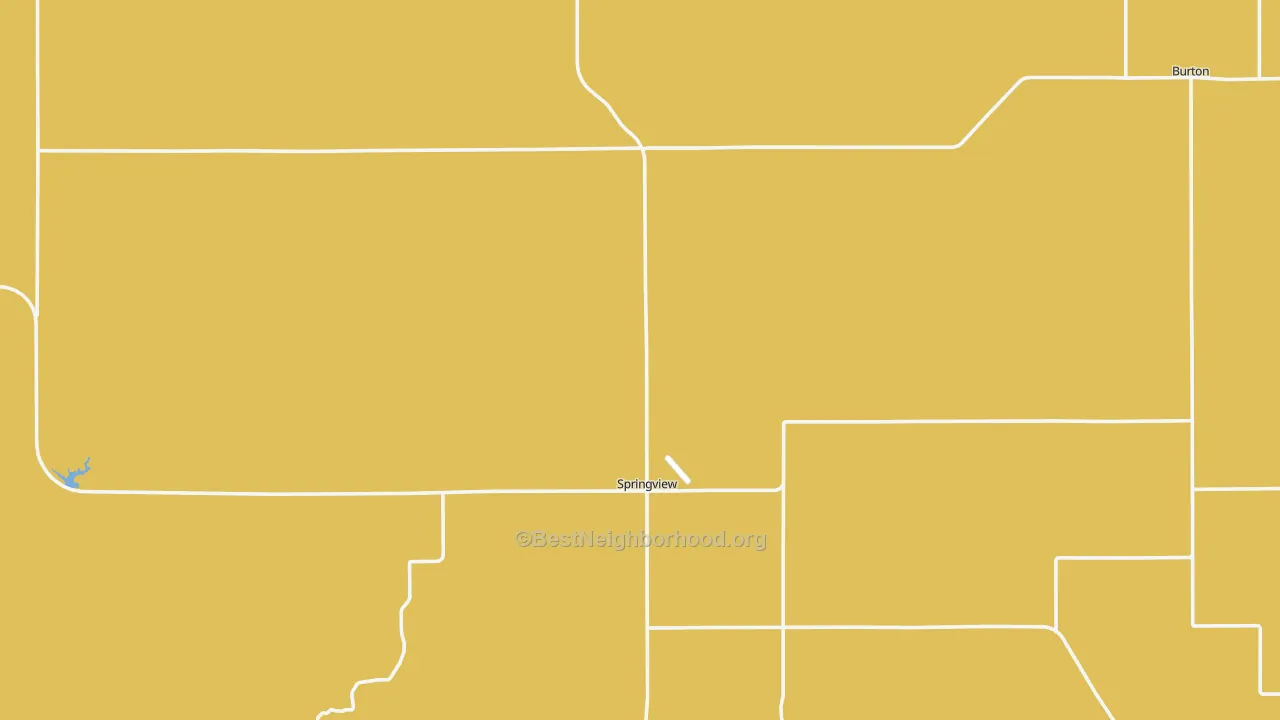 Map of the best neighborhoods in the Springview area, with better matches in green and worse matches in red