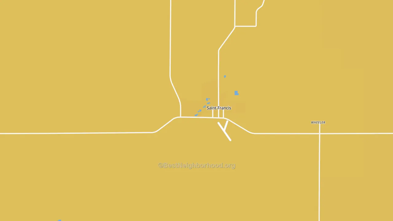 Map of the best neighborhoods in the St. Francis area, with better matches in green and worse matches in red
