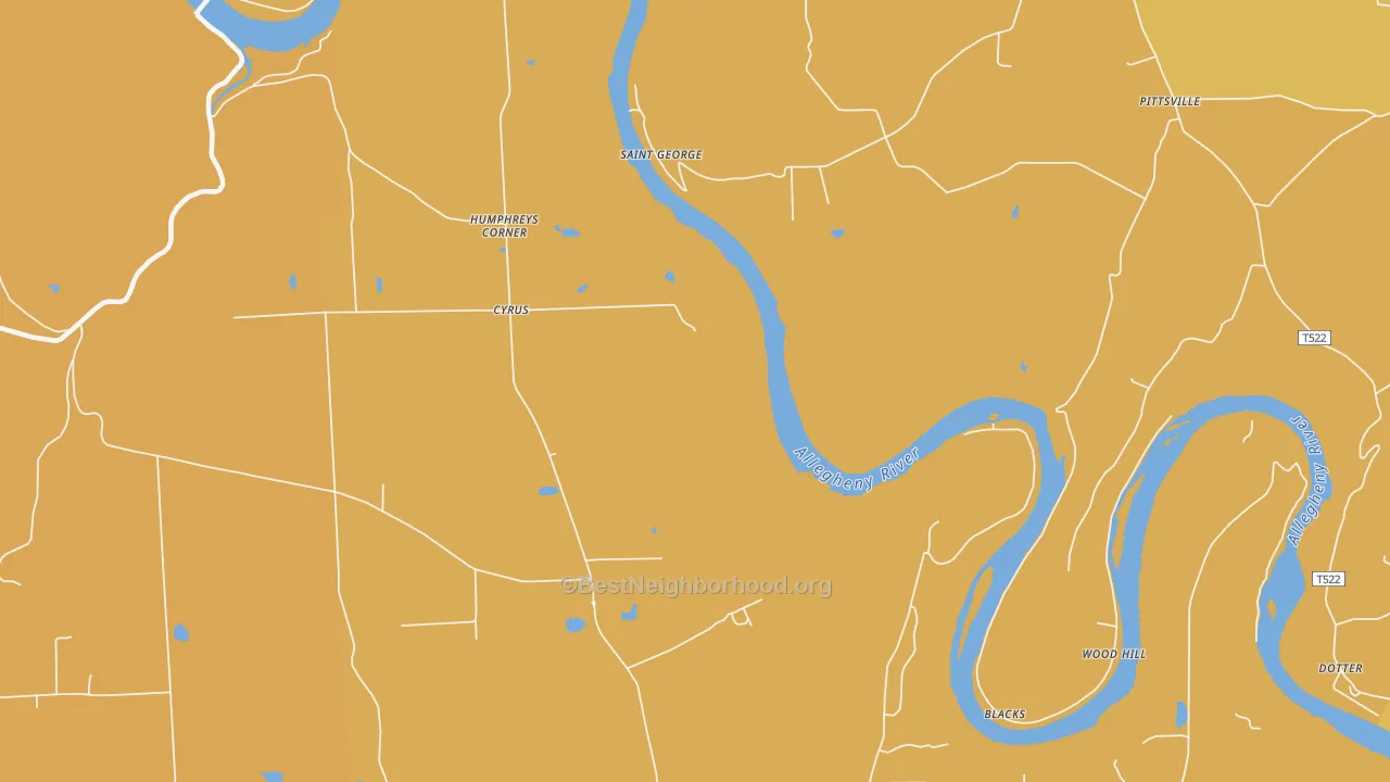 Map of the best neighborhoods in the St. George area, with better matches in green and worse matches in red