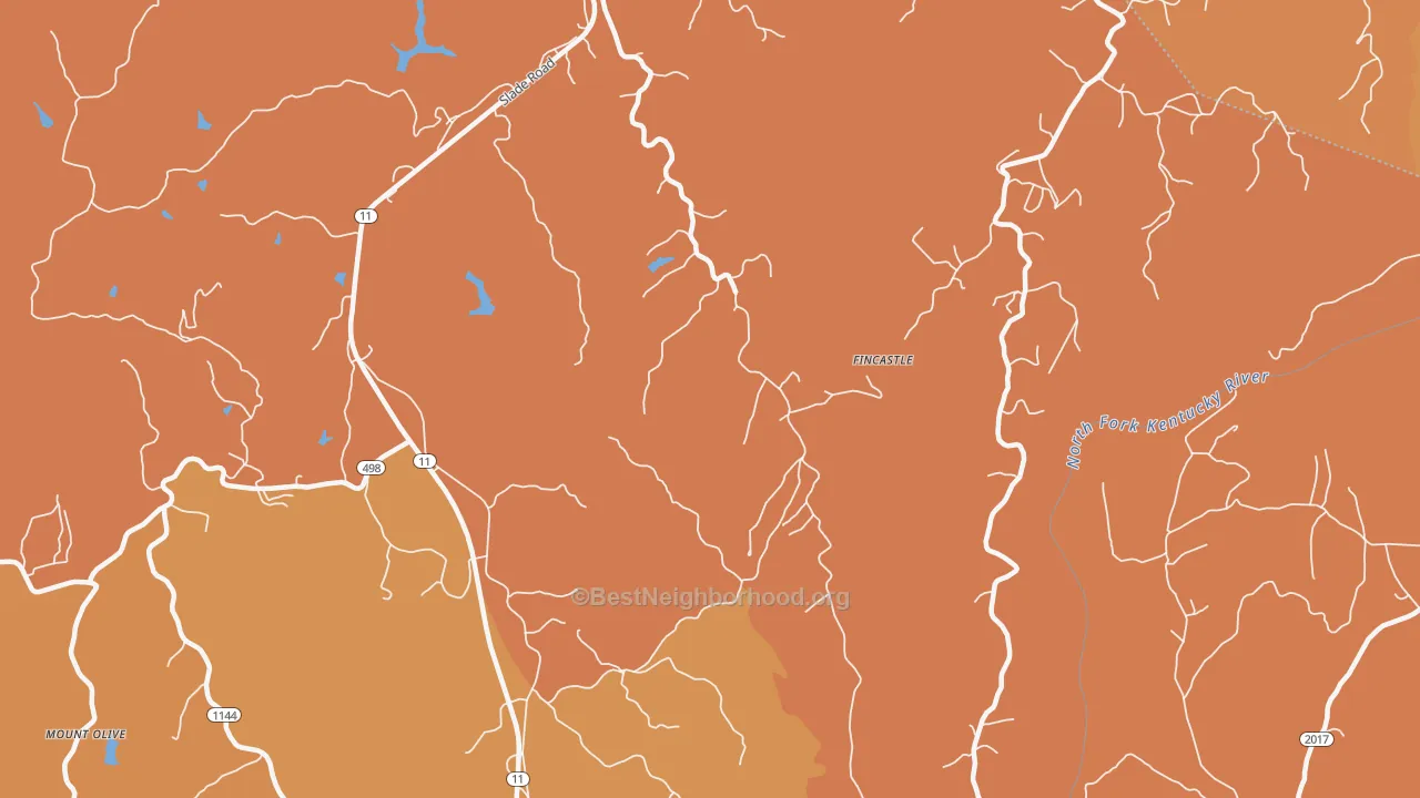 Map of the best neighborhoods in the St. Helens area, with better matches in green and worse matches in red