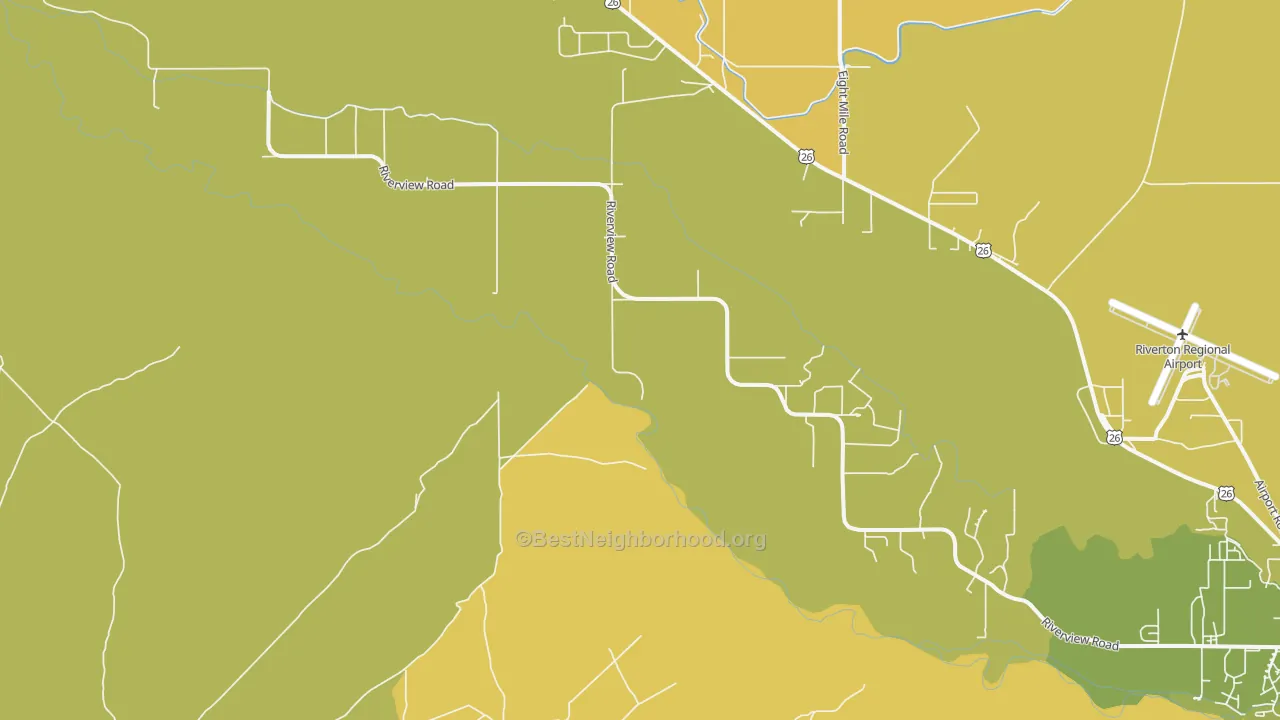 Map of the best neighborhoods in the St. Stephens area, with better matches in green and worse matches in red