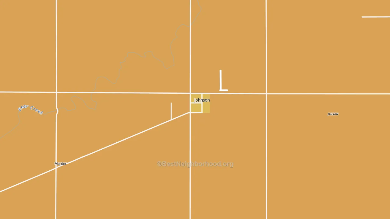 Map of the best neighborhoods in the Stanton County area, with better matches in green and worse matches in red