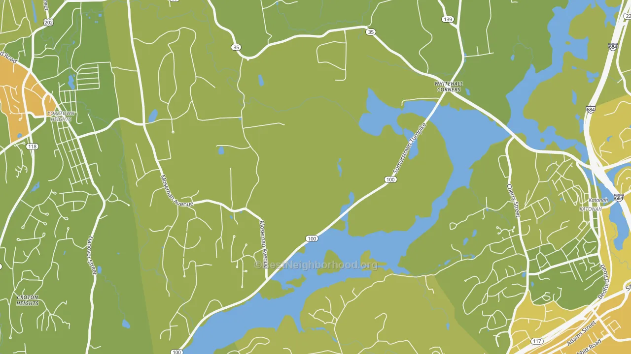 Map of the best neighborhoods in the Stanwood area, with better matches in green and worse matches in red