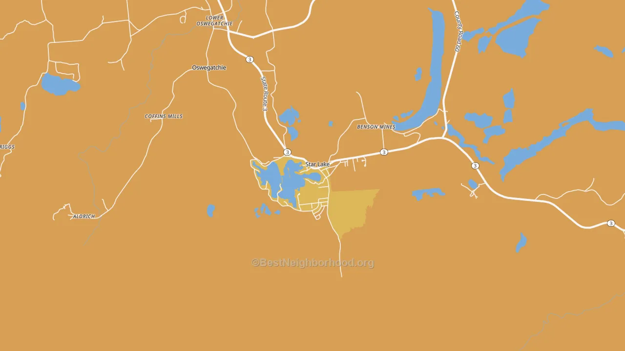 Map of the best neighborhoods in the Star Lake area, with better matches in green and worse matches in red