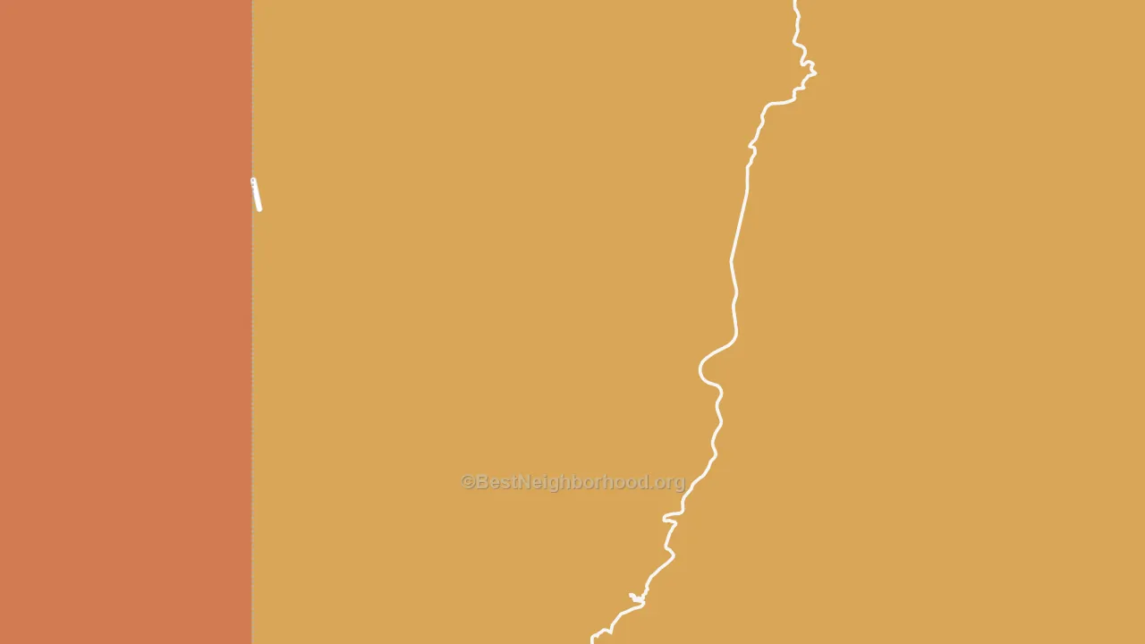 Map of the best neighborhoods in the Stargo area, with better matches in green and worse matches in red