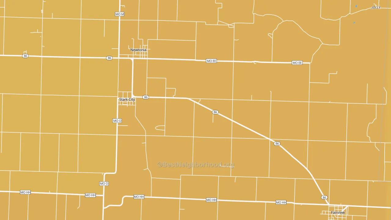 Map of the best neighborhoods in the Stark City area, with better matches in green and worse matches in red