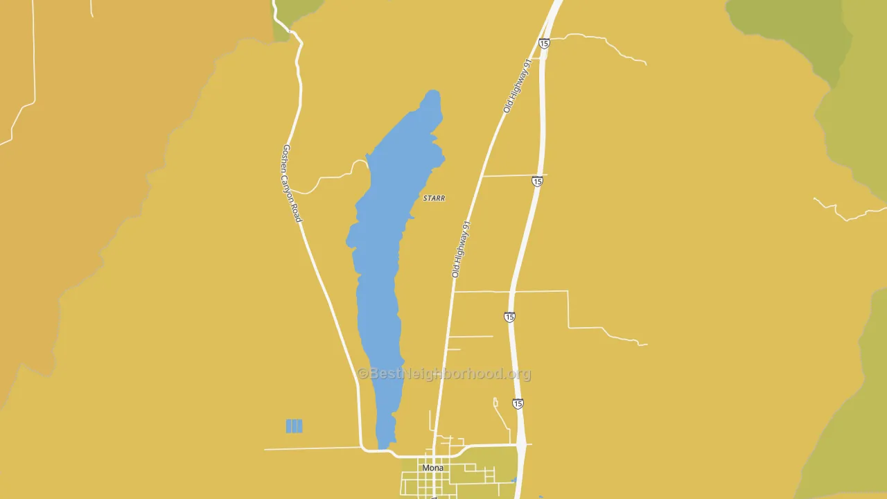 Map of the best neighborhoods in the Starr area, with better matches in green and worse matches in red