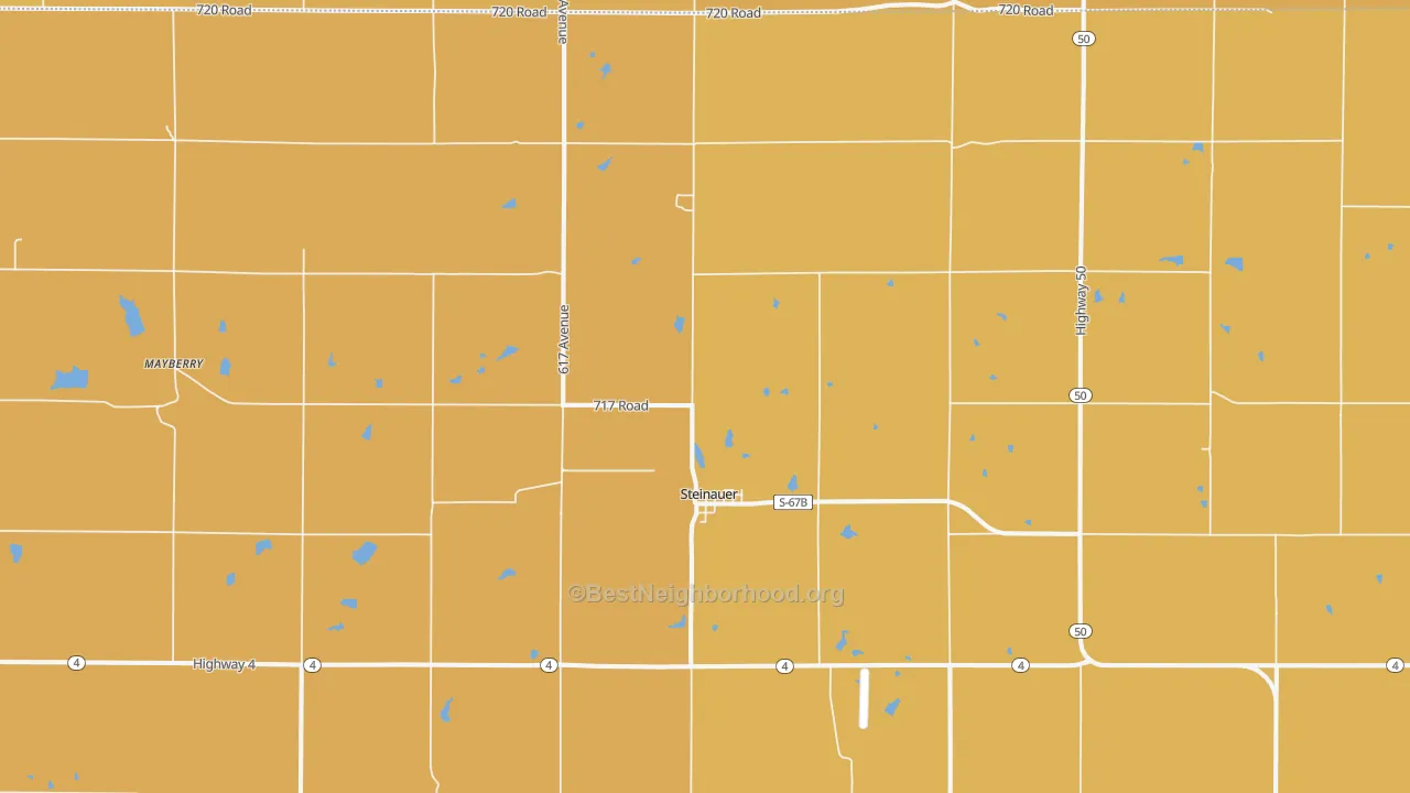 Map of the best neighborhoods in the Steinauer area, with better matches in green and worse matches in red