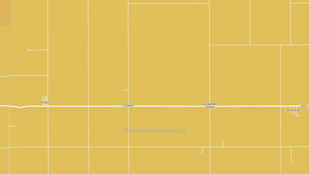 Map of the best neighborhoods in the Stewart area, with better matches in green and worse matches in red
