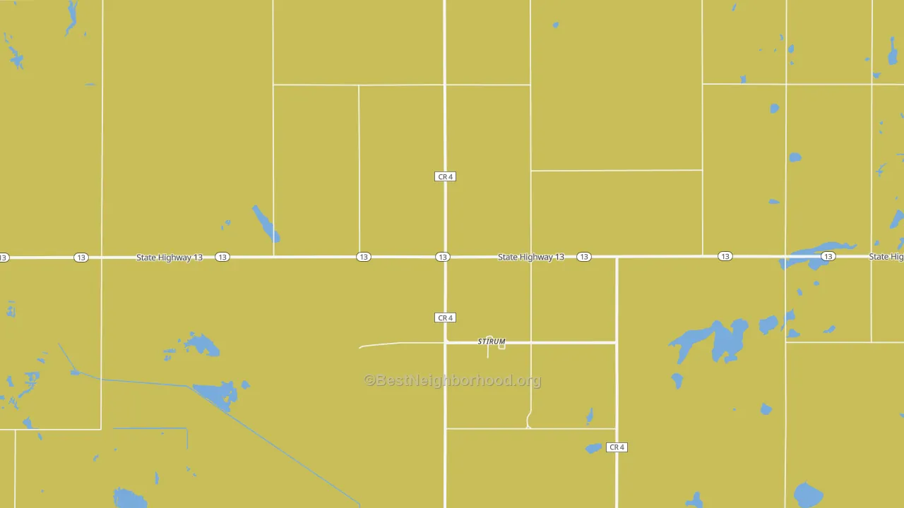 Map of the best neighborhoods in the Stirum area, with better matches in green and worse matches in red