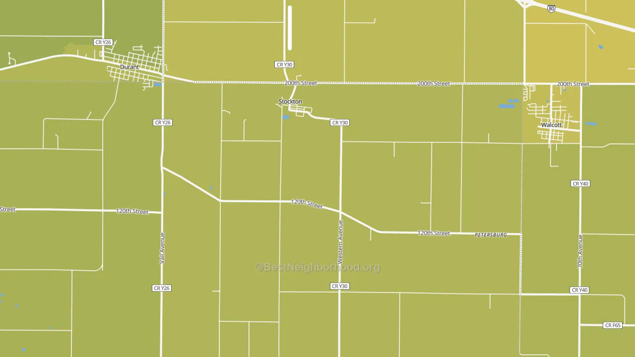 Map of the best neighborhoods in the Stockton area, with better matches in green and worse matches in red