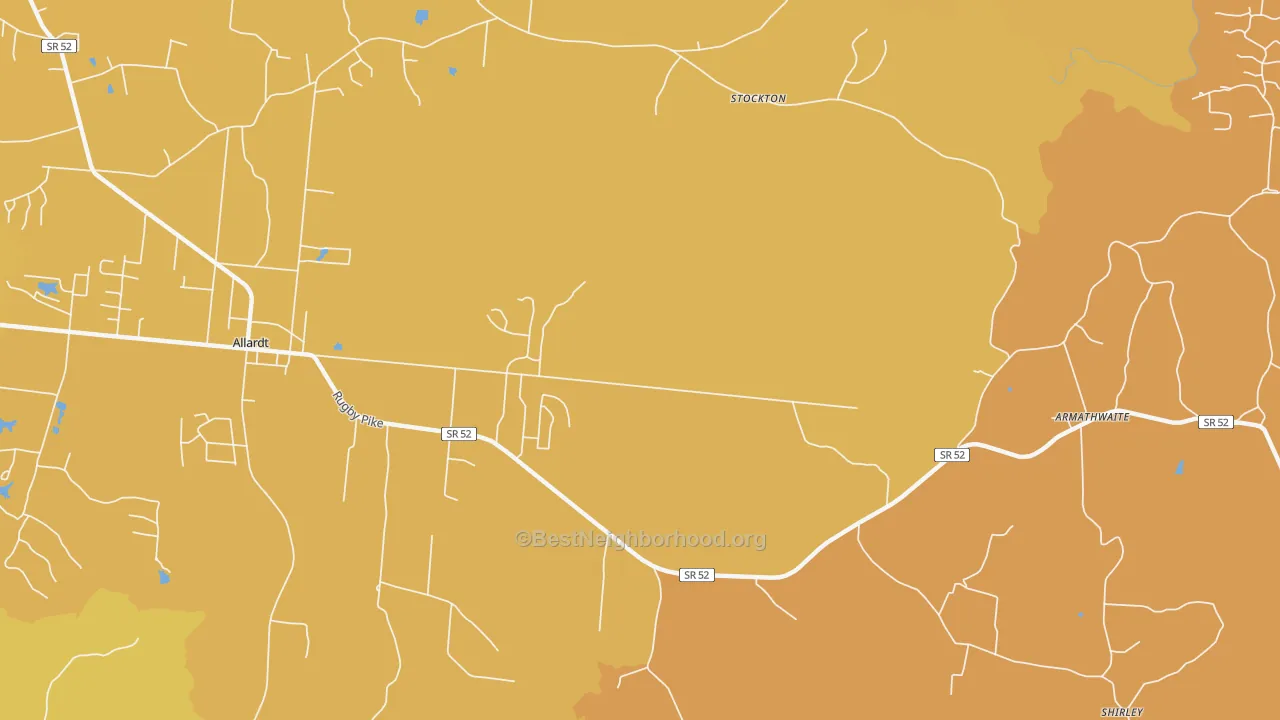Map of the best neighborhoods in the Stockton area, with better matches in green and worse matches in red