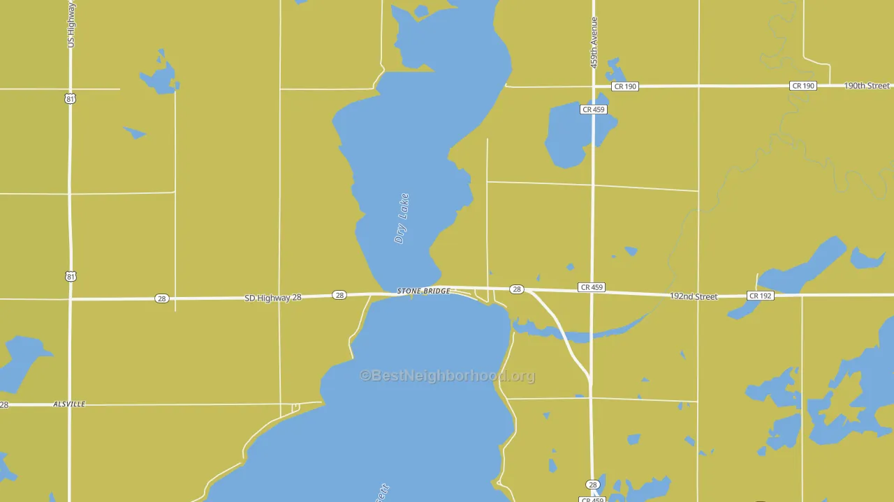 Map of the best neighborhoods in the Stone Bridge area, with better matches in green and worse matches in red