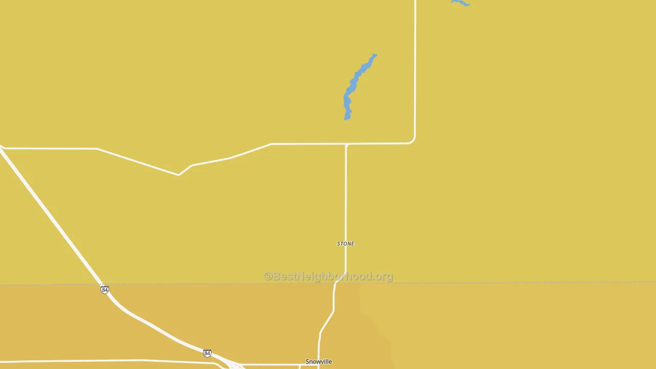 Map of the best neighborhoods in the Stone area, with better matches in green and worse matches in red