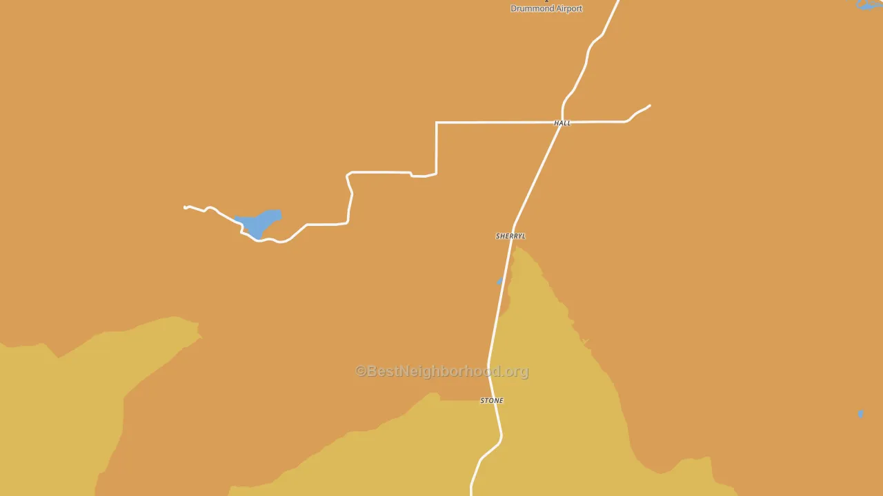 Map of the best neighborhoods in the Stone area, with better matches in green and worse matches in red