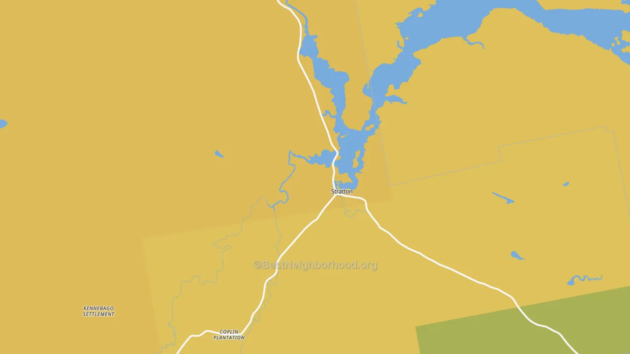 Map of the best neighborhoods in the Stratton area, with better matches in green and worse matches in red