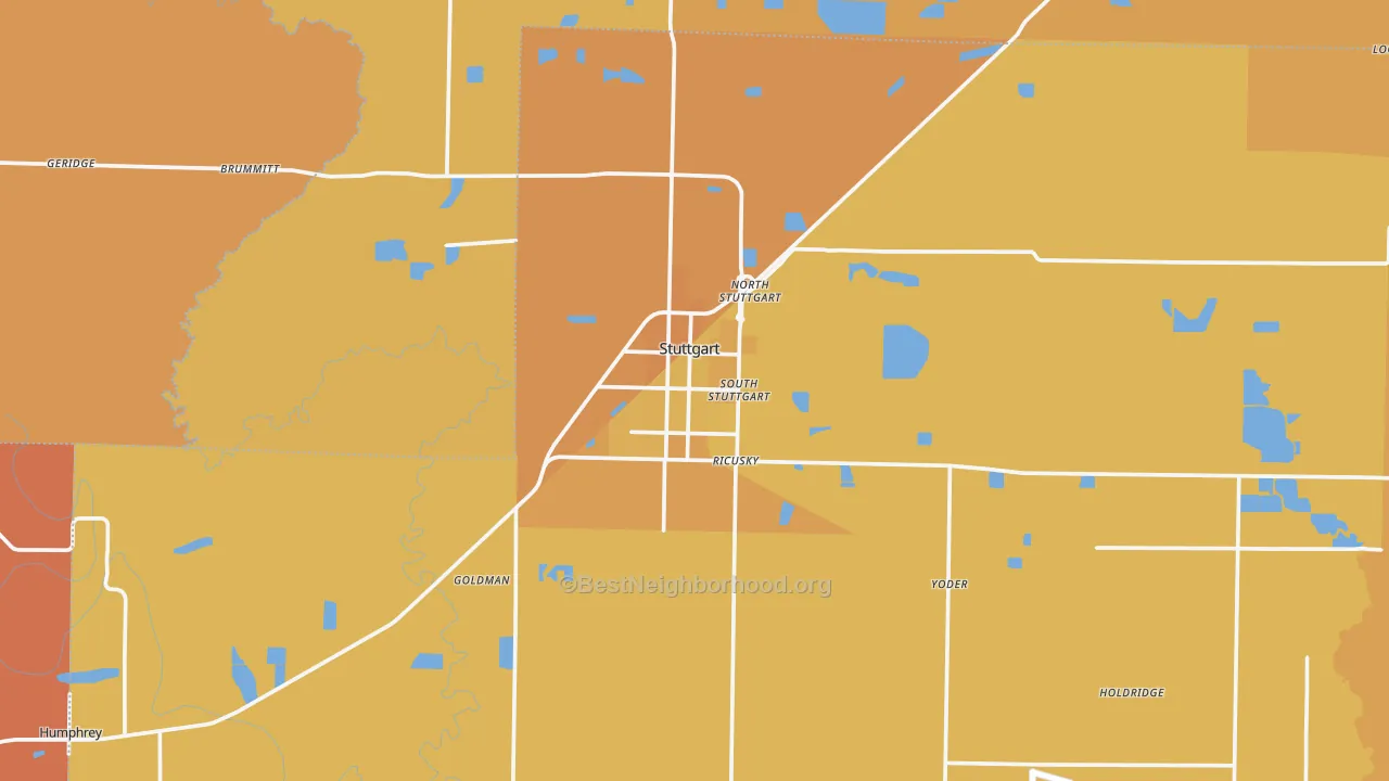 Map of the best neighborhoods in the Stuttgart area, with better matches in green and worse matches in red