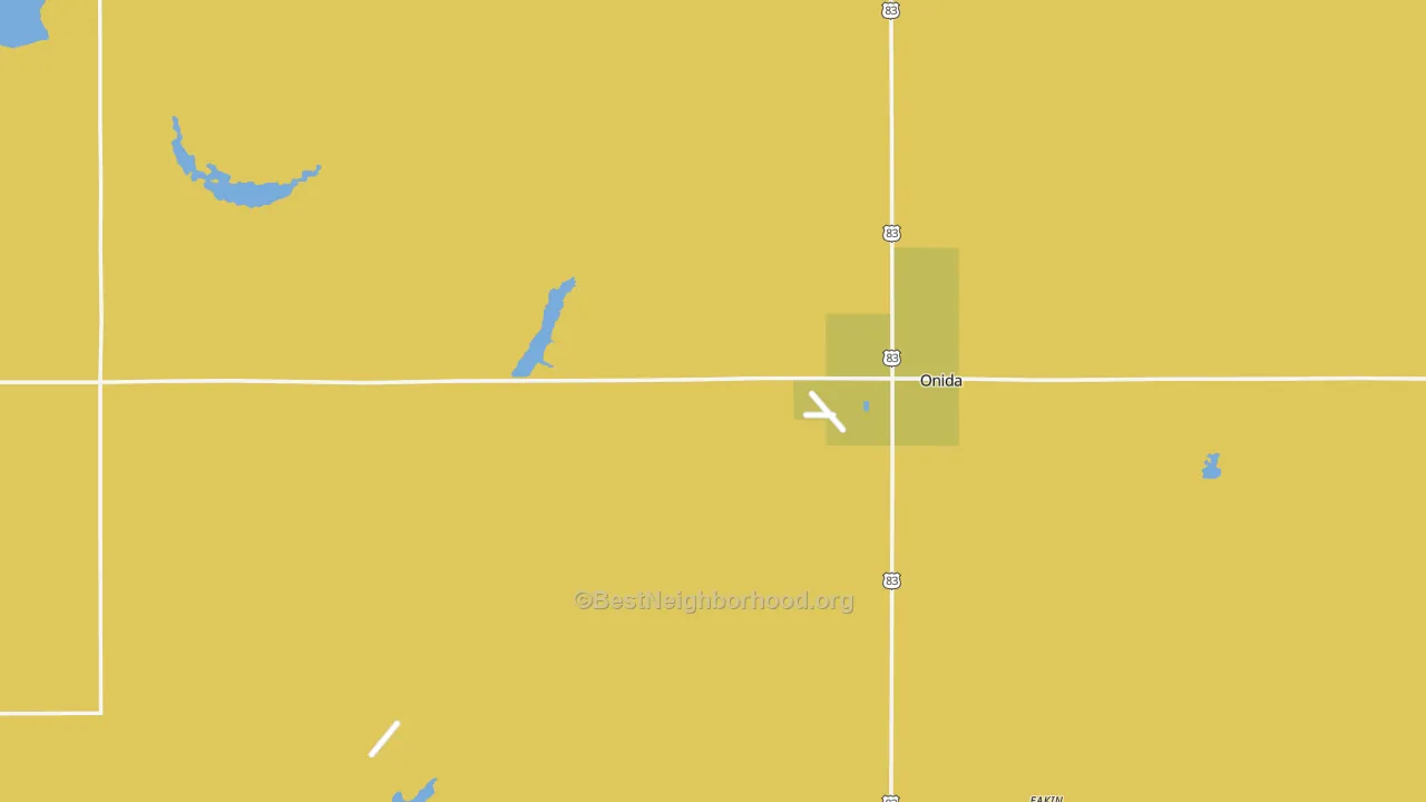 Map of the best neighborhoods in the Sully County area, with better matches in green and worse matches in red