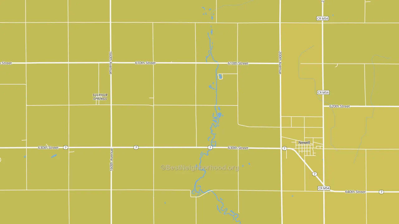 Map of the best neighborhoods in the Sulphur Springs area, with better matches in green and worse matches in red