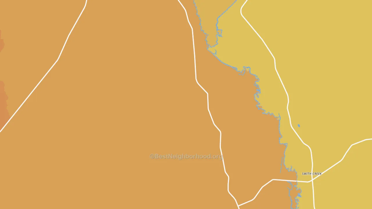 Map of the best neighborhoods in the Sumatra area, with better matches in green and worse matches in red