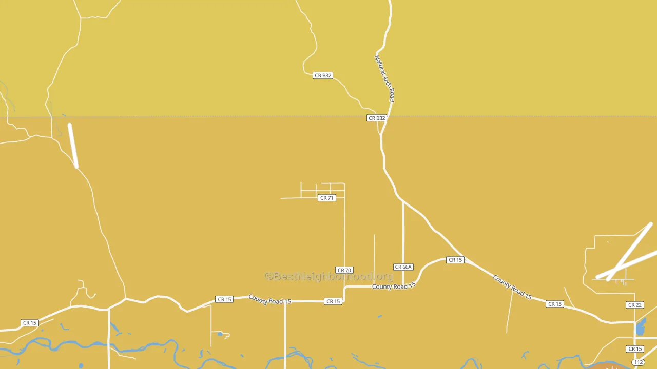 Map of the best neighborhoods in the Summitville area, with better matches in green and worse matches in red
