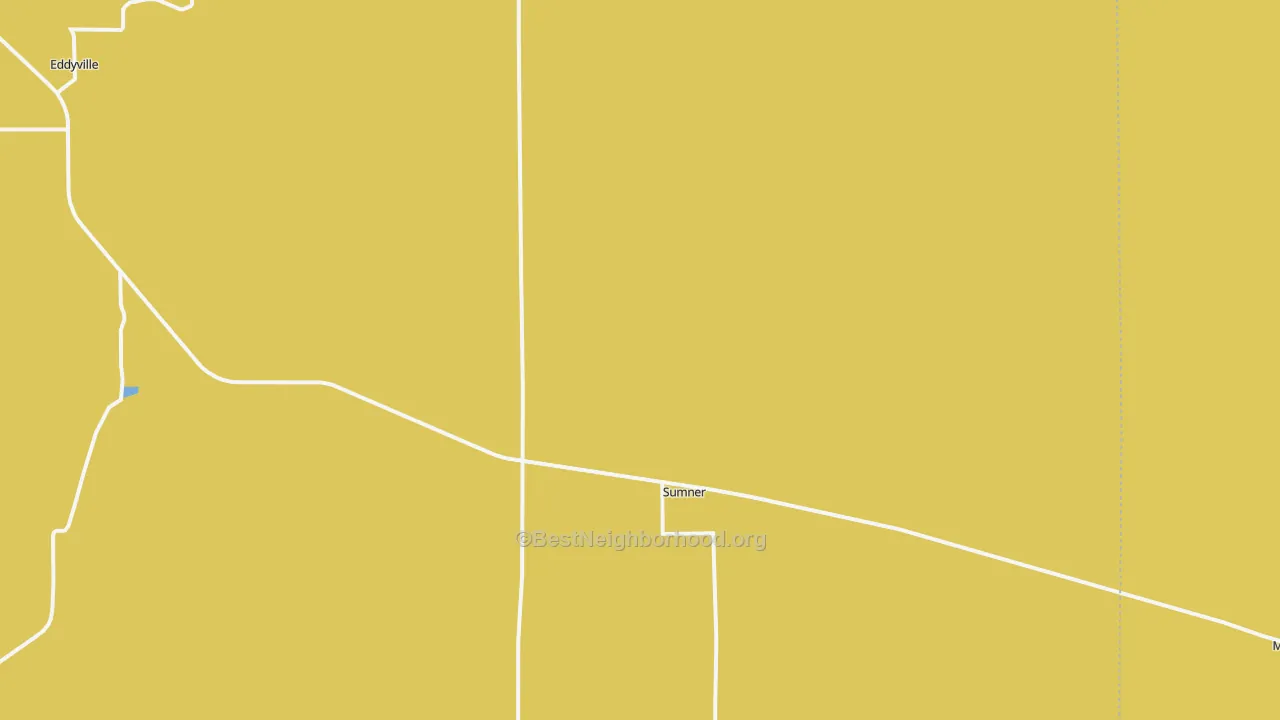 Map of the best neighborhoods in the Sumner area, with better matches in green and worse matches in red